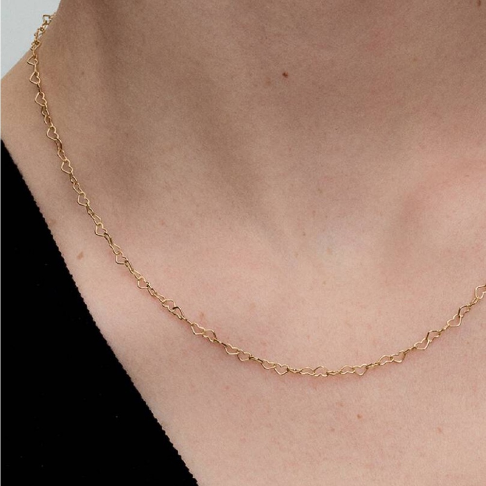 Linked Hearts Collier Necklace 14k gold plated